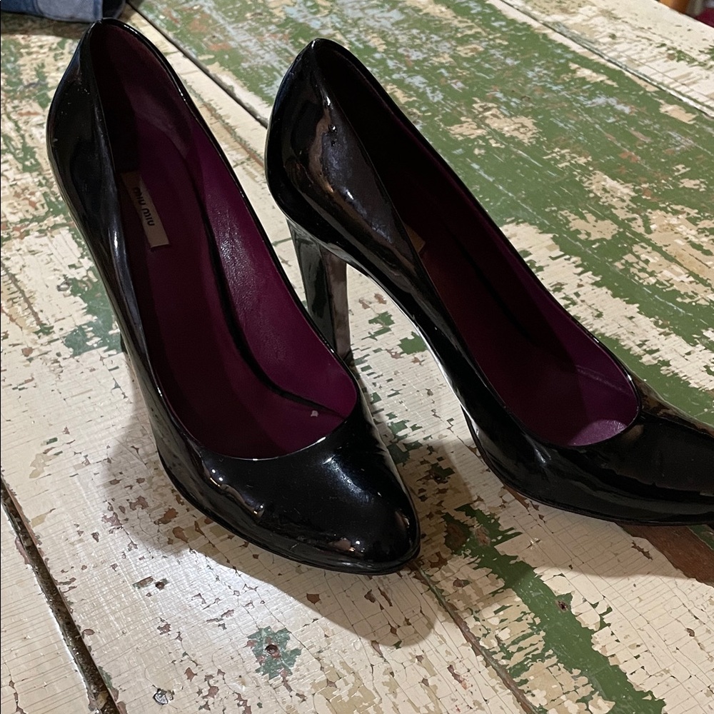 Miu Miu Black Patent Leather Heels